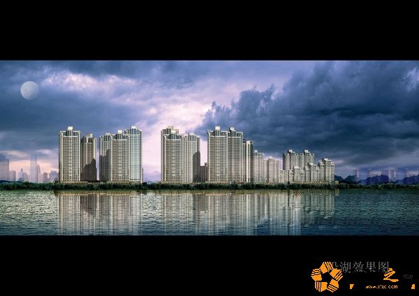 沿湖效果图
